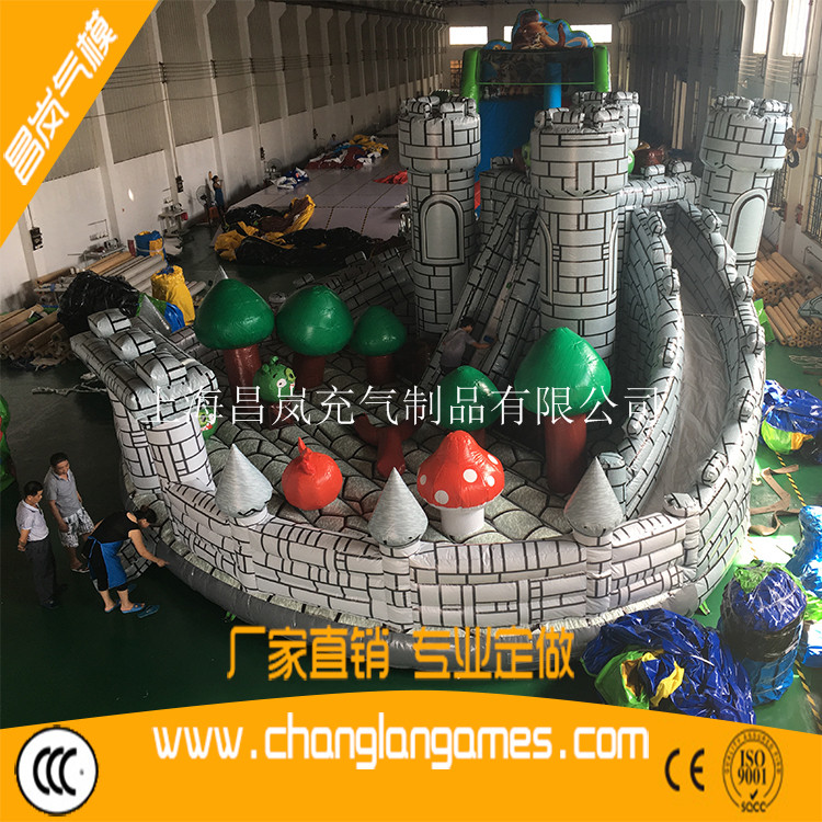 厂家直销充气城堡小猪儿童娱乐城跳床滑梯组合出口 inflatable castle