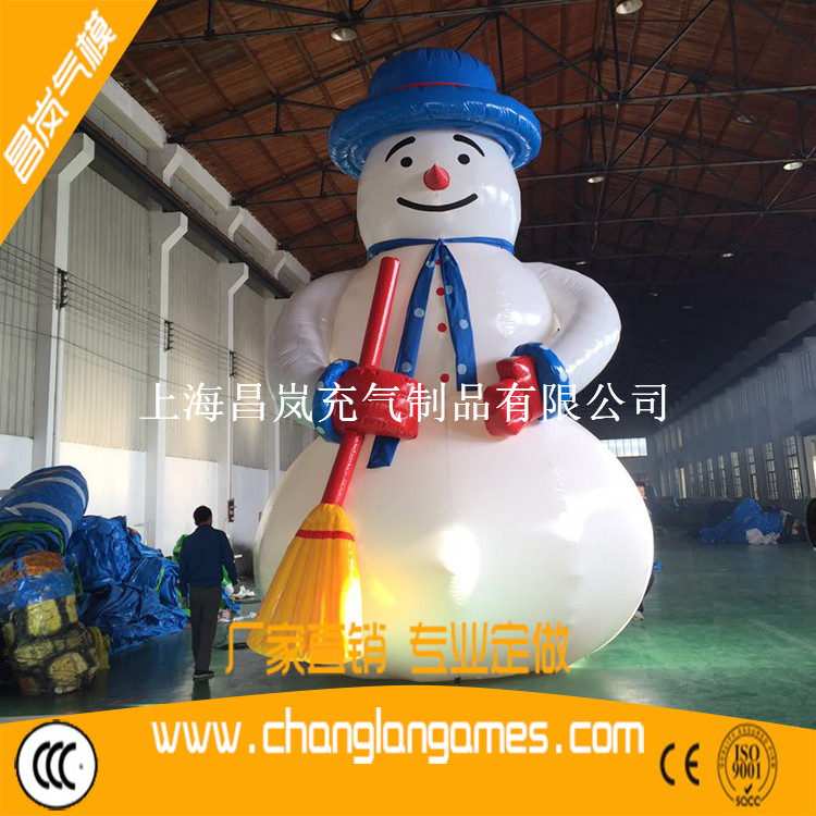 厂家直销PVC夹网布6米充气雪人圣诞老人定做
