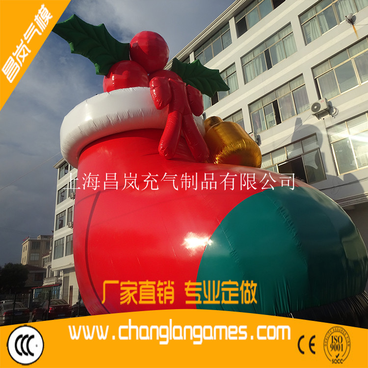 厂家直销充气圣诞袜大型圣诞礼物气模模型商场广场美陈展示