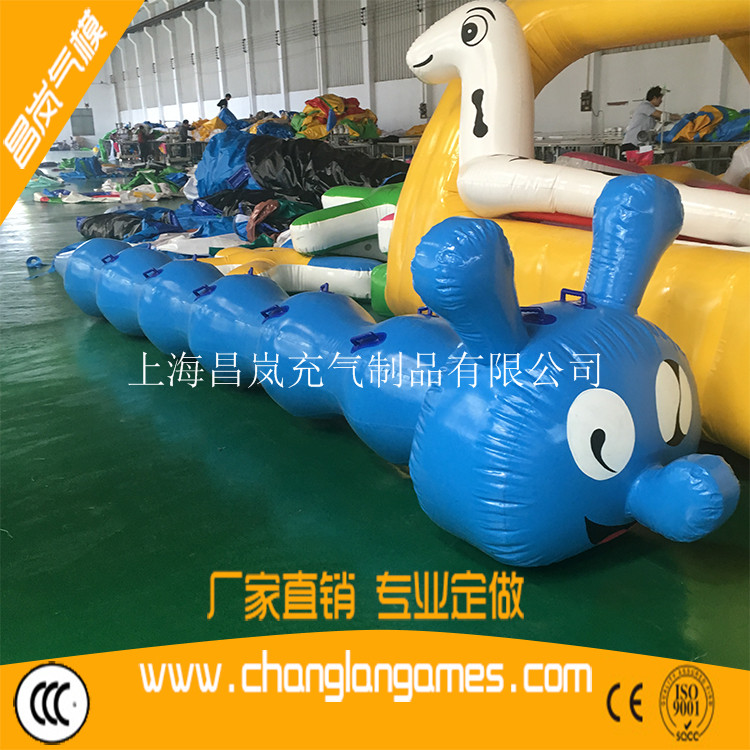 厂家热销夏季水上儿童趣味漂浮玩具毛毛虫坐骑船支持定做可出口