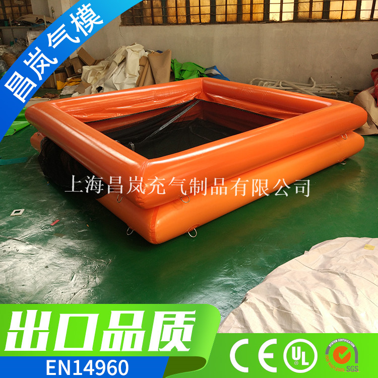 厂家直销 游艇专用充气带网游泳池 海面跳水防溺水充气浮标网兜 湖面水面游泳防下沉方面浮漂网池