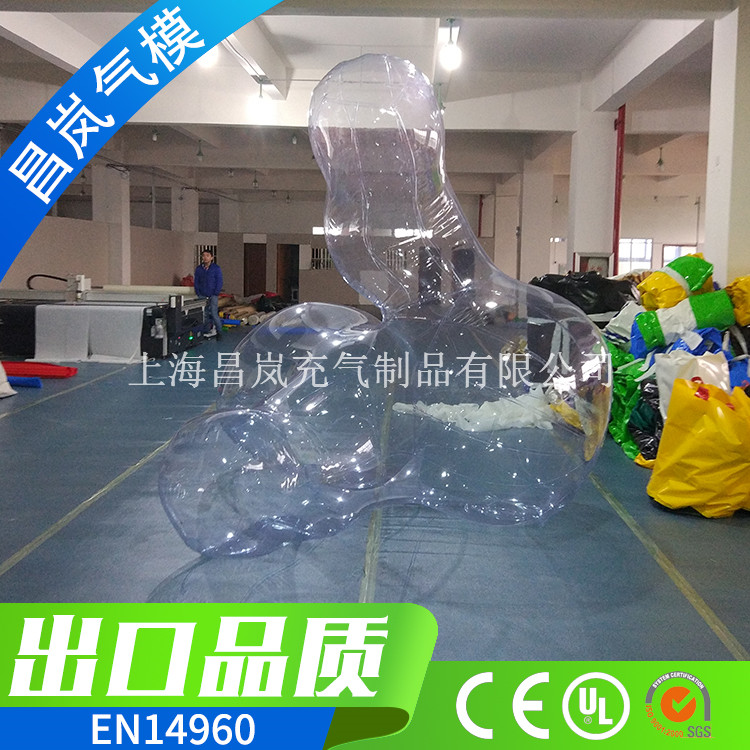 厂家直销 透明模型定做  充气透明模型气模  抽象艺术充气透明模型 手指状透明模型高端定制