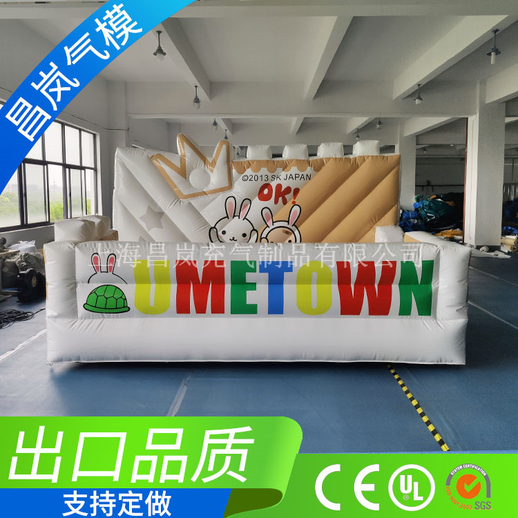 厂家直供专业定做 金色龟兔赛跑系列主题充气跳床城堡 儿童蹦床金色喷绘王冠LOGO印字气模娱乐城堡 幼稚园跳床滑梯定制可出口 inflatable castle